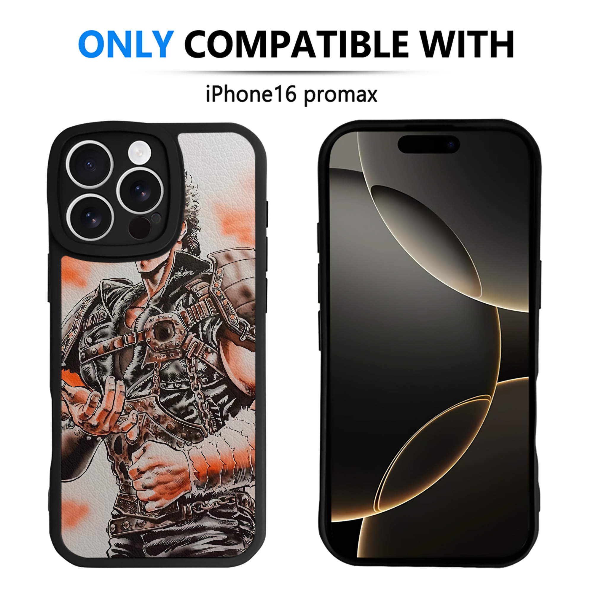 （画像用） 北斗の拳 Fist of the North Star 【iPhone 16シリーズ対応】シリコンスマホケース（レザー調） 材質：シリコン